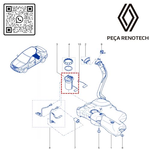 RN 616585-X 8200616585 BOMBA DE COMB. COMP. LOGSAN ...13DUSTER 1.6 16V - 5